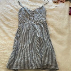 Blue and white mini dress